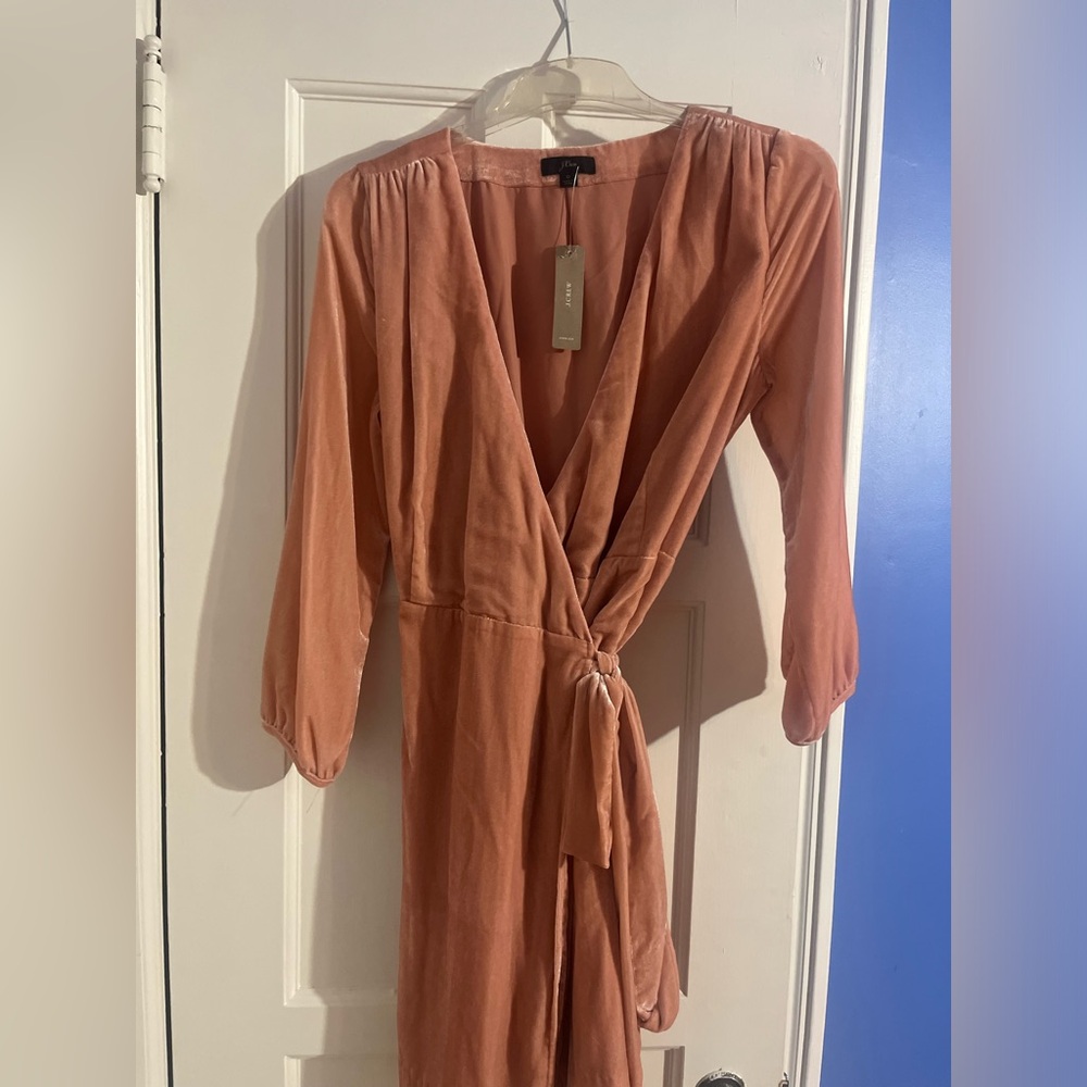 J. Crew Terracotta Long Sleeve Wrap Dress